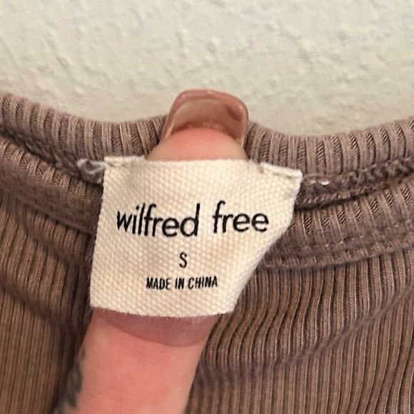 Wilfred Taupe ribbed Sleeveless Midi Dress - Picture 3 of 4